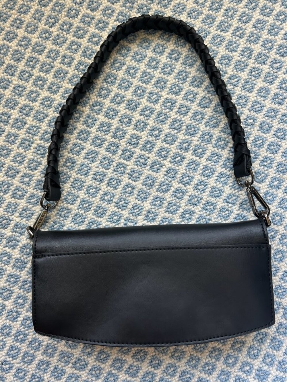 Black Shoulder Bag with Gunmetal Hardware - Picture 2 of 3